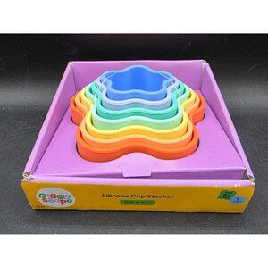 Gigglescape Silicone Cup Stacker 7-Piece Rainbow Set For Ages 6+ Months Durable